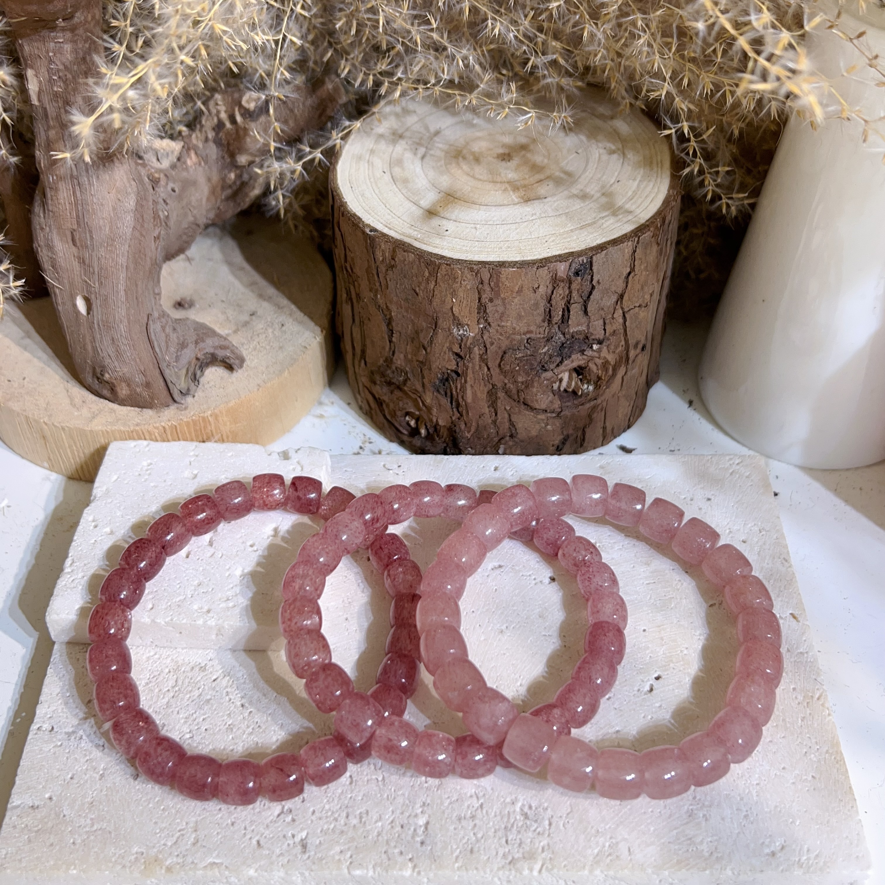 草莓晶老形珠手串 8mm