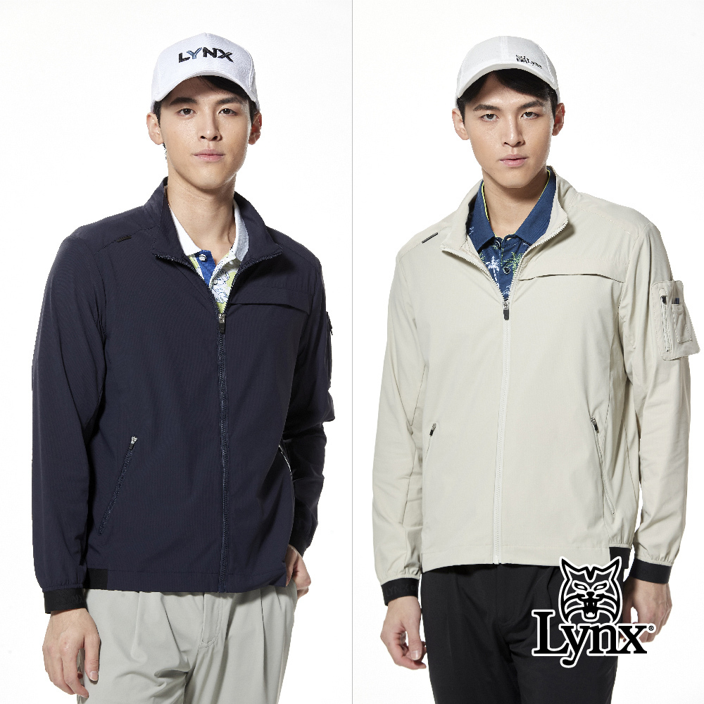 【Lynx Golf】四面彈輕薄MA-1造型壓紋織帶剪裁外套