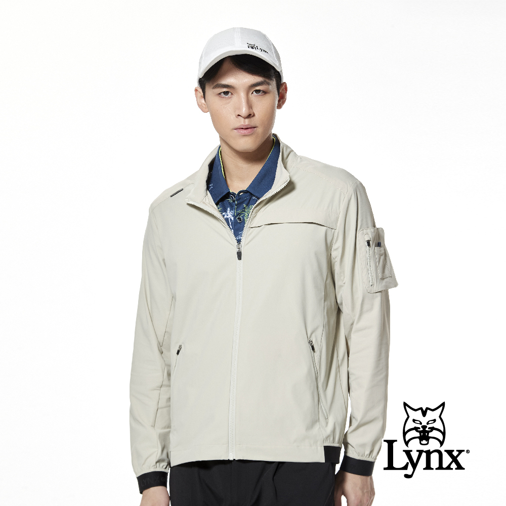 【Lynx Golf】四面彈輕薄MA-1造型壓紋織帶剪裁外套