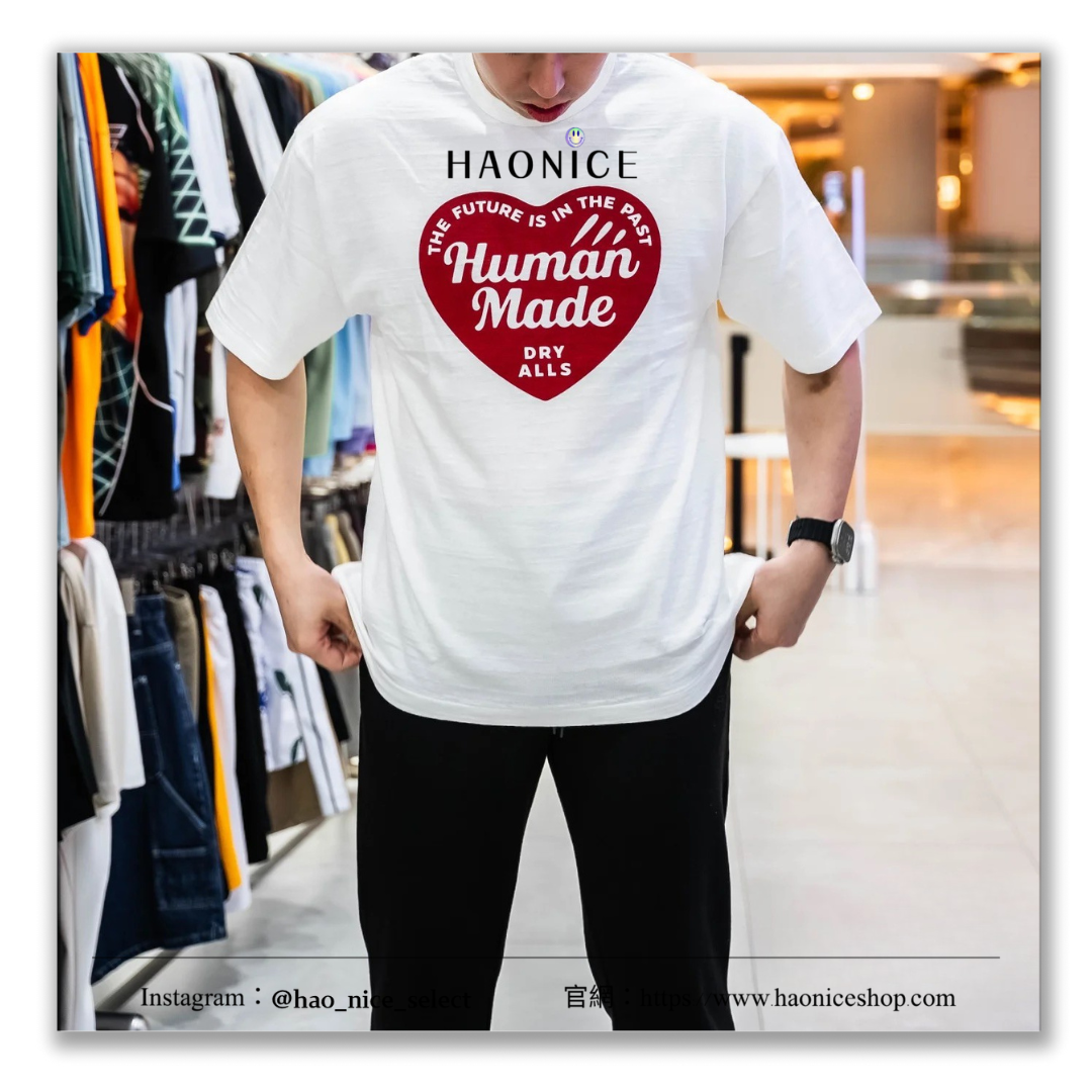 【HAO NICE 】日本🇯🇵潮流 HUMAN MADE 25SS春夏新款 HUMAN ADEGRAPH IC T-SHIRT 經典 M愛心字母造型❤️竹節棉質短T