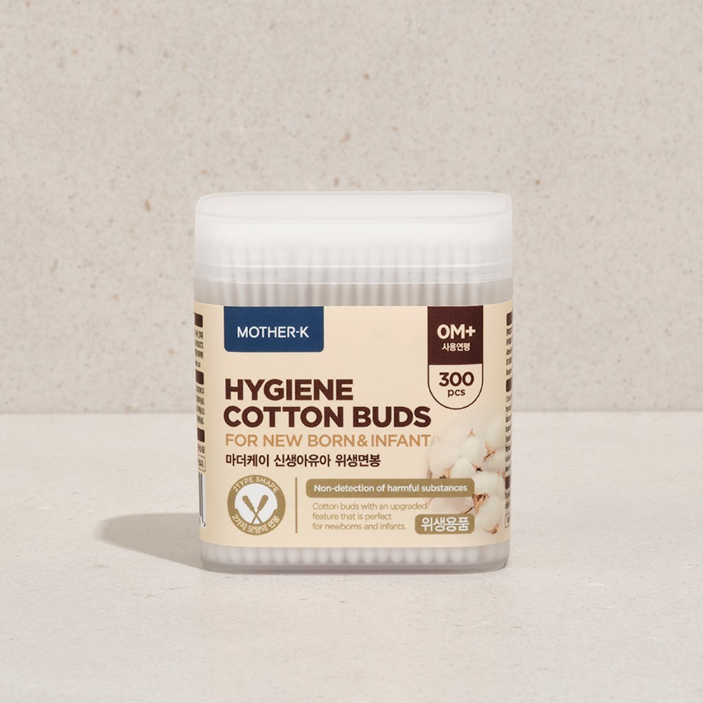 Mother-K - 100%純棉兩用幼兒棉棒 (300pc)