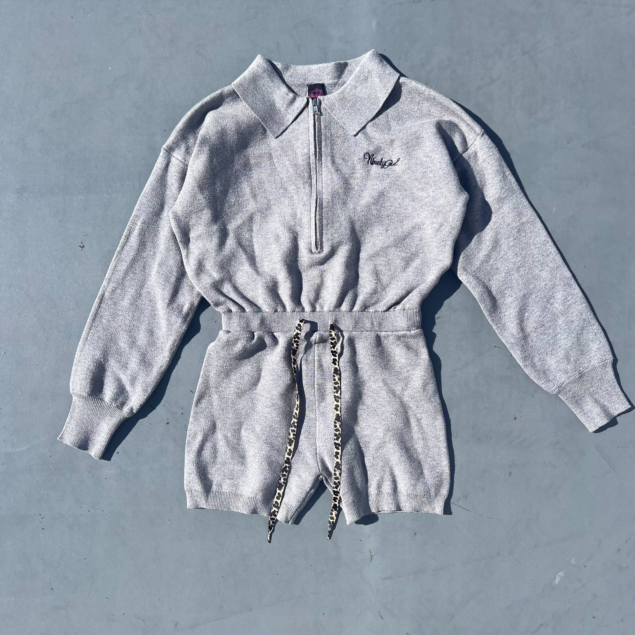 Leopard Knit Rompers【9090 girl】