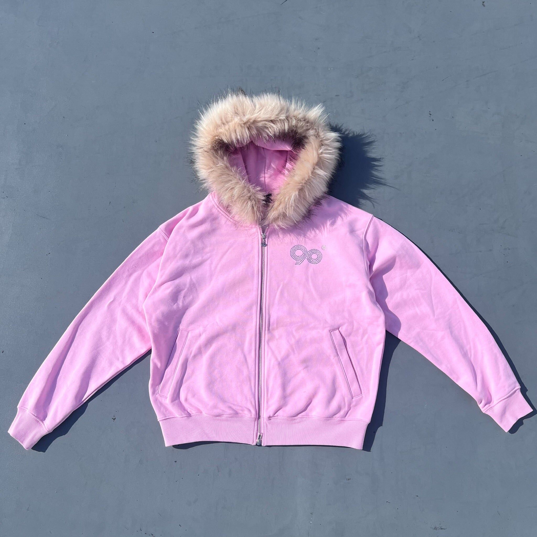 90 Logo Far Zip Hoodie【9090girl】