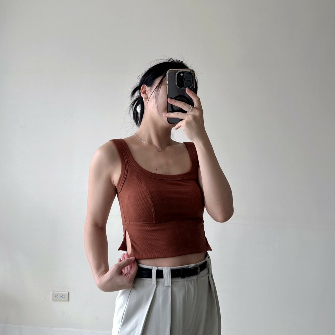 側開衩大方領車線短版（bratop）（現貨）