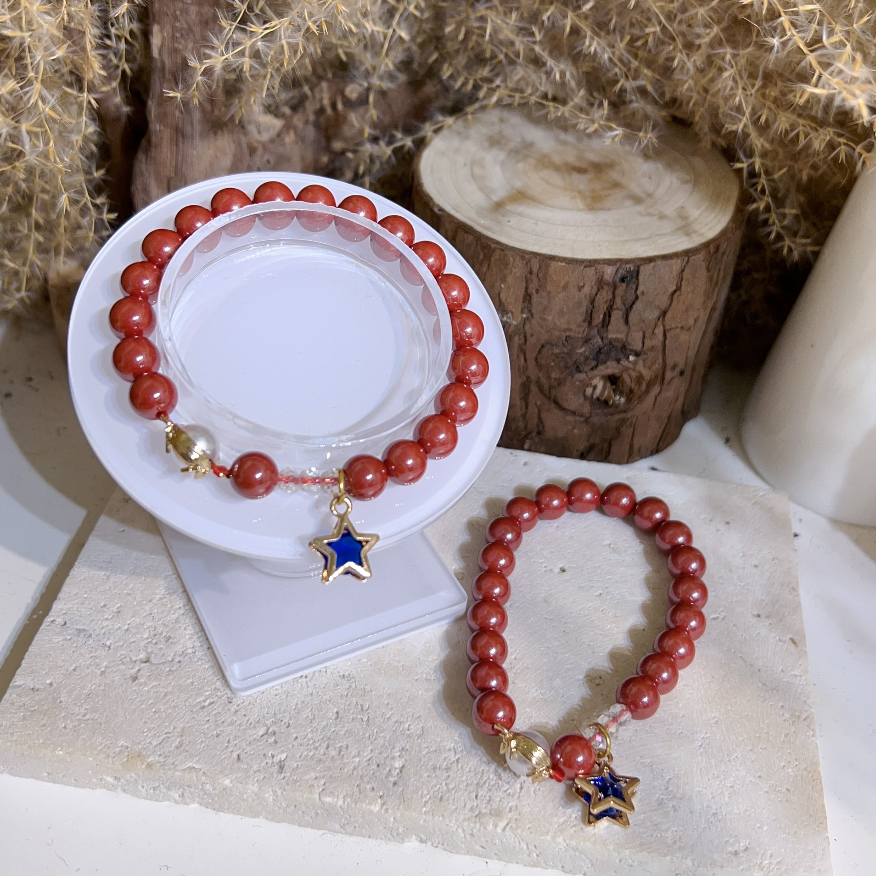 帝王砂貝珠星星手串 8mm