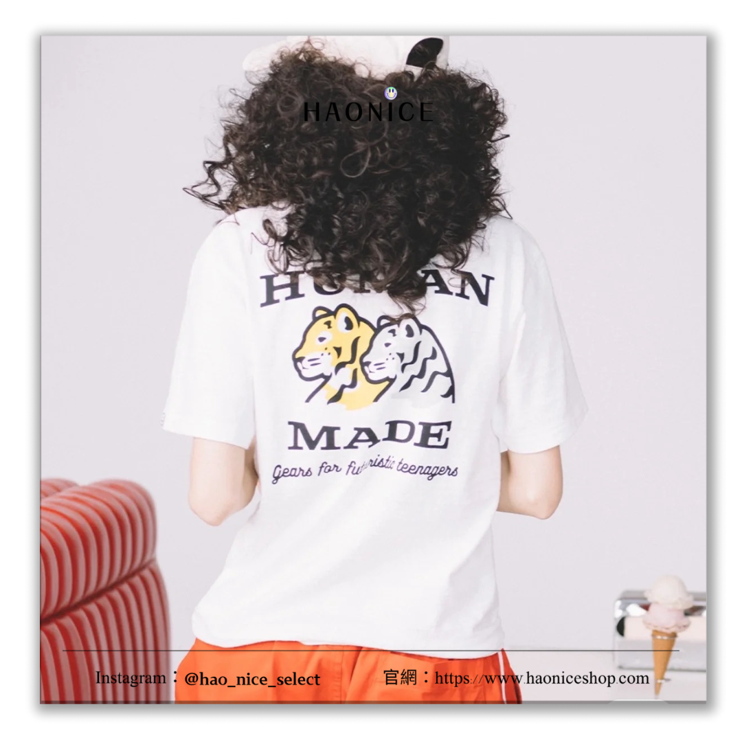【HAO NICE 】日本🇯🇵潮流 HUMAN MADE POCKET 25SS春夏新款 日系復古風雙虎頭 胸前愛心刺繡❤️小口袋竹節棉質短T
