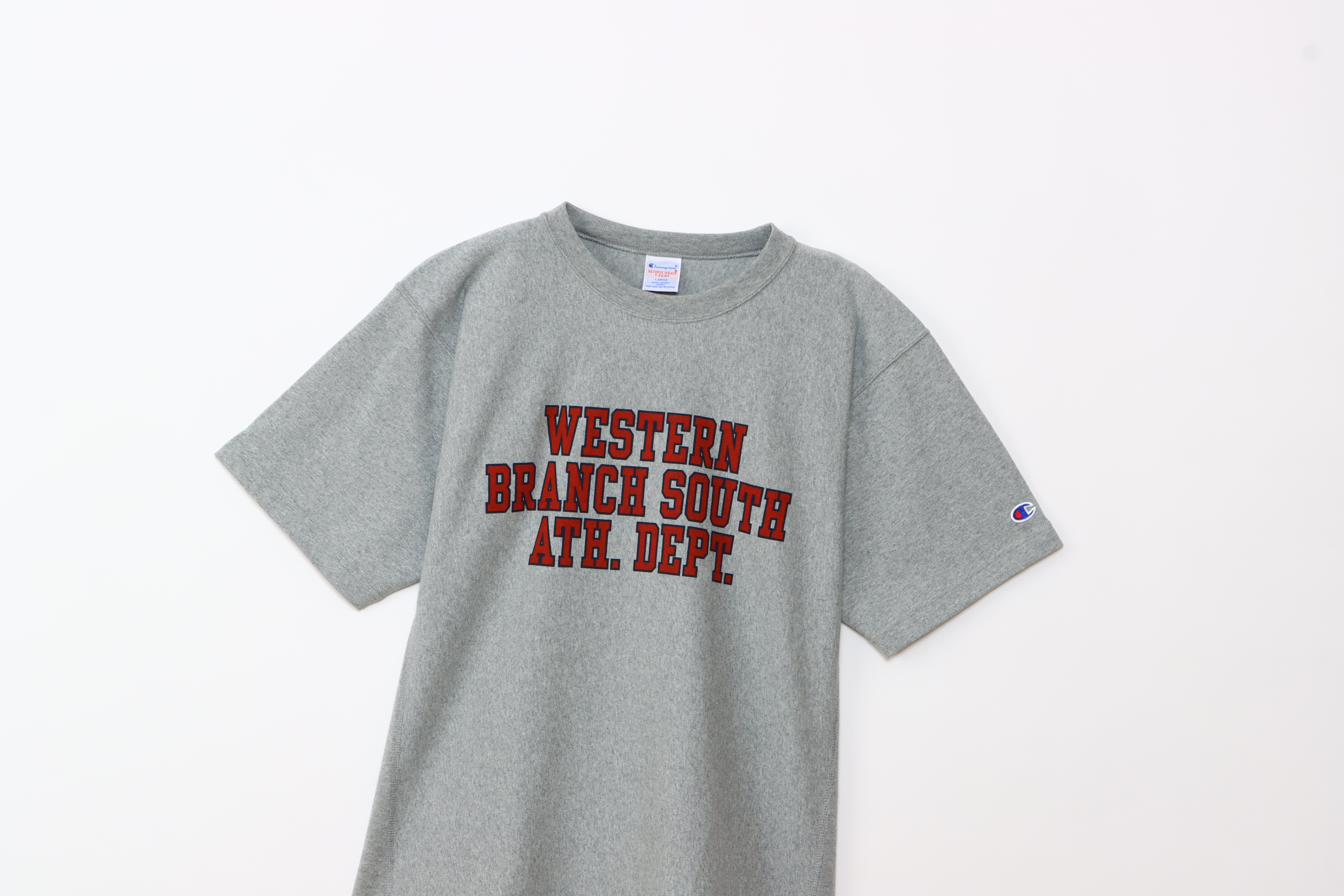 男款-REVERSE WEAVE®系列9.4oz 厚磅 印花 短袖 T恤-灰色（C3-B303-070）