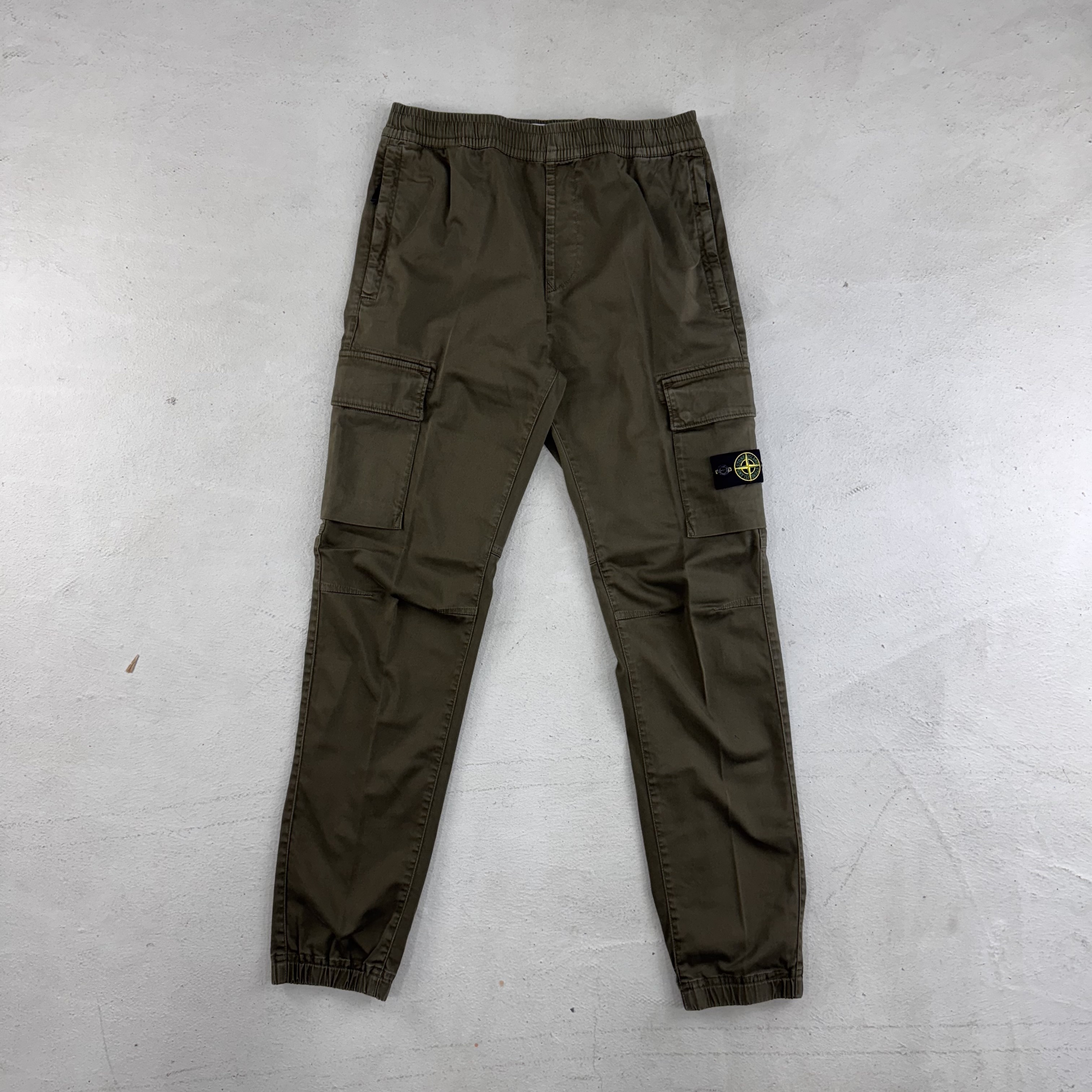 Stone Island 經典羅盤標工裝褲 深藍/棕 (青年款)