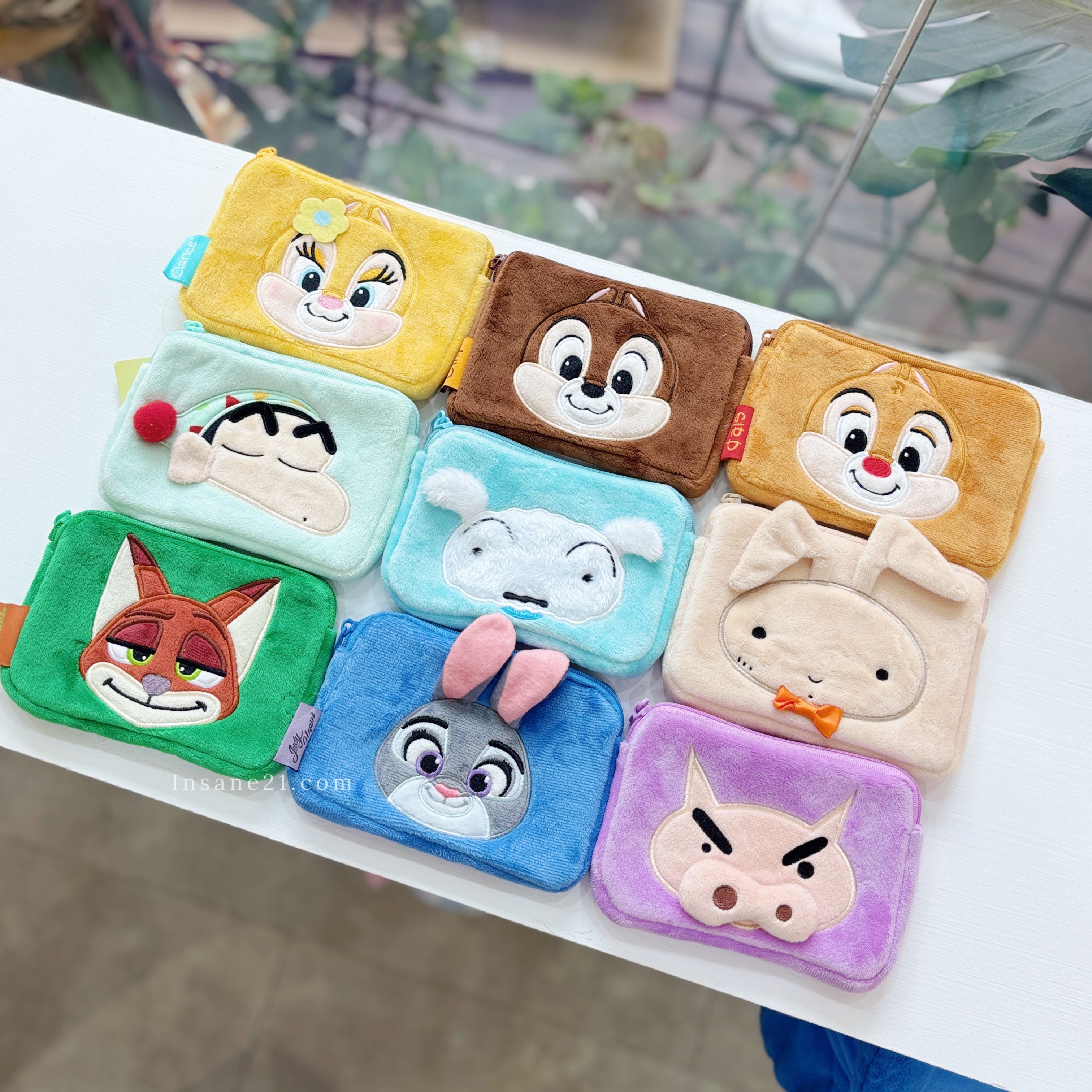 多款卡通 絨毛 收納卡包 錢包 拉鍊 DISNEY//蠟筆小新//動物方城市