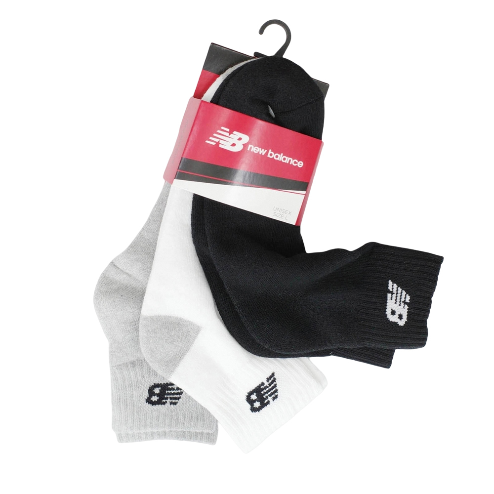 New Balance 短襪 襪子 棉 運動襪 透氣 黑灰白/全白 三入短襪 7831810200 7831810200