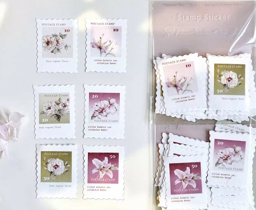 Freckles Tea Sticker Stamp - Spring