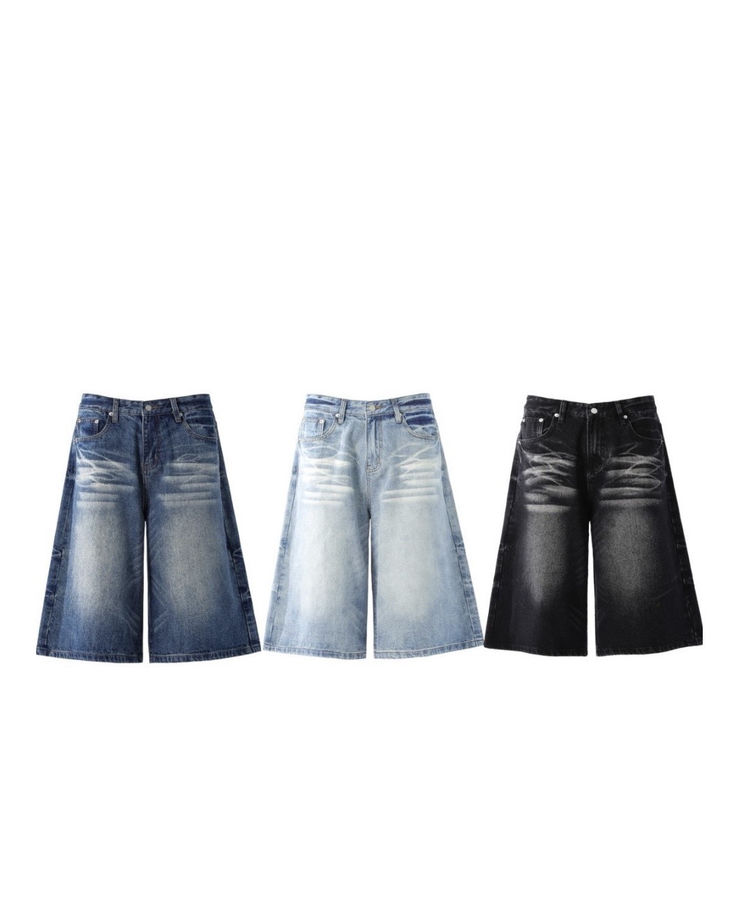 刷色 水洗 短褲 #七分褲