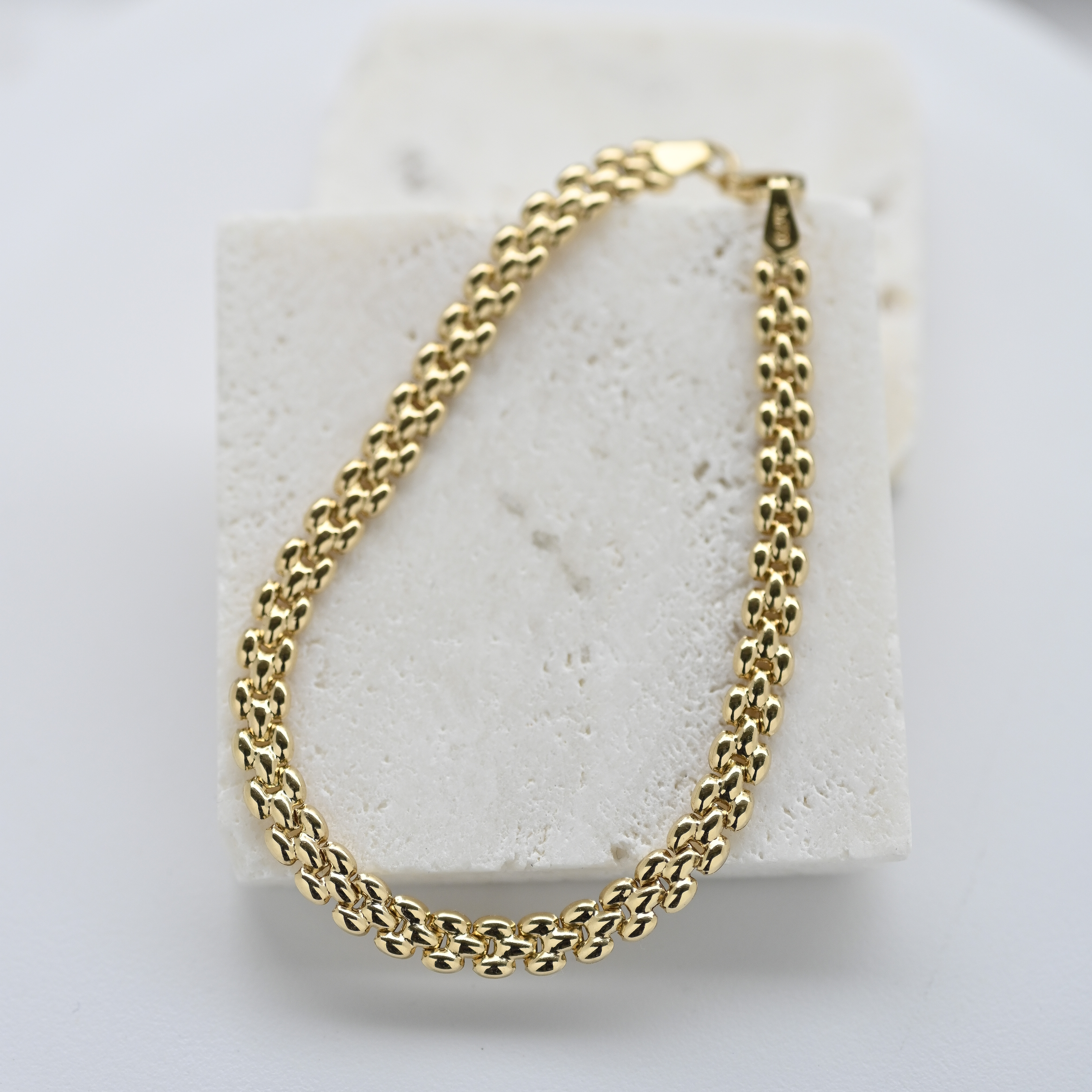 18K Yellow Gold Wheat Flower Bracelet