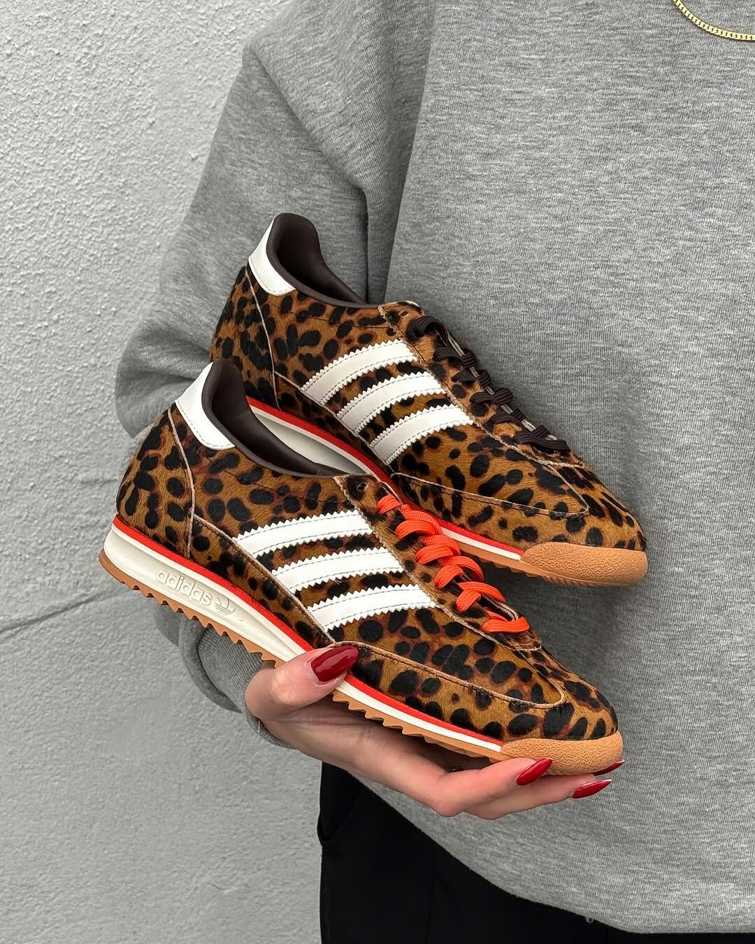 ADIDAS ORIGINALS SL 72 OG "Leopard Print" 豹紋奶油橘 橘紅 棕色 咖啡色 焦糖底 女鞋 JI0189 / 預購