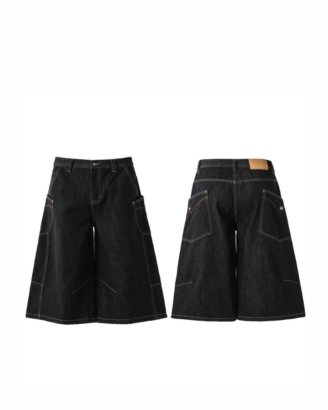 原色 側口袋 反車線 短褲 #七分褲