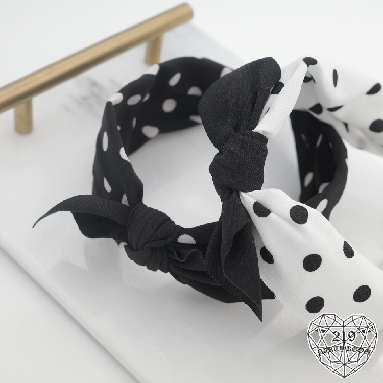啾啾黑白點點髮箍