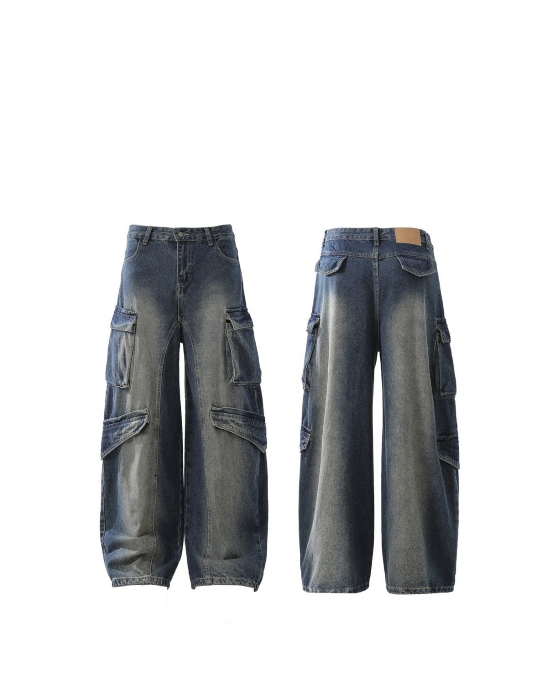 美式 設計感 重磅 做舊 多口袋 #牛仔褲