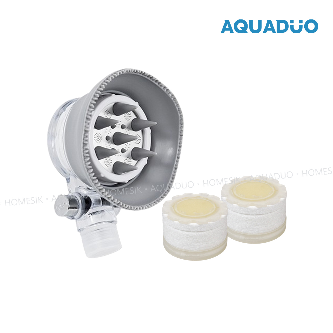 SF-5000 寵物專用按摩過濾花灑頭連濾芯套裝( 維他命濾芯3件) - 灰色