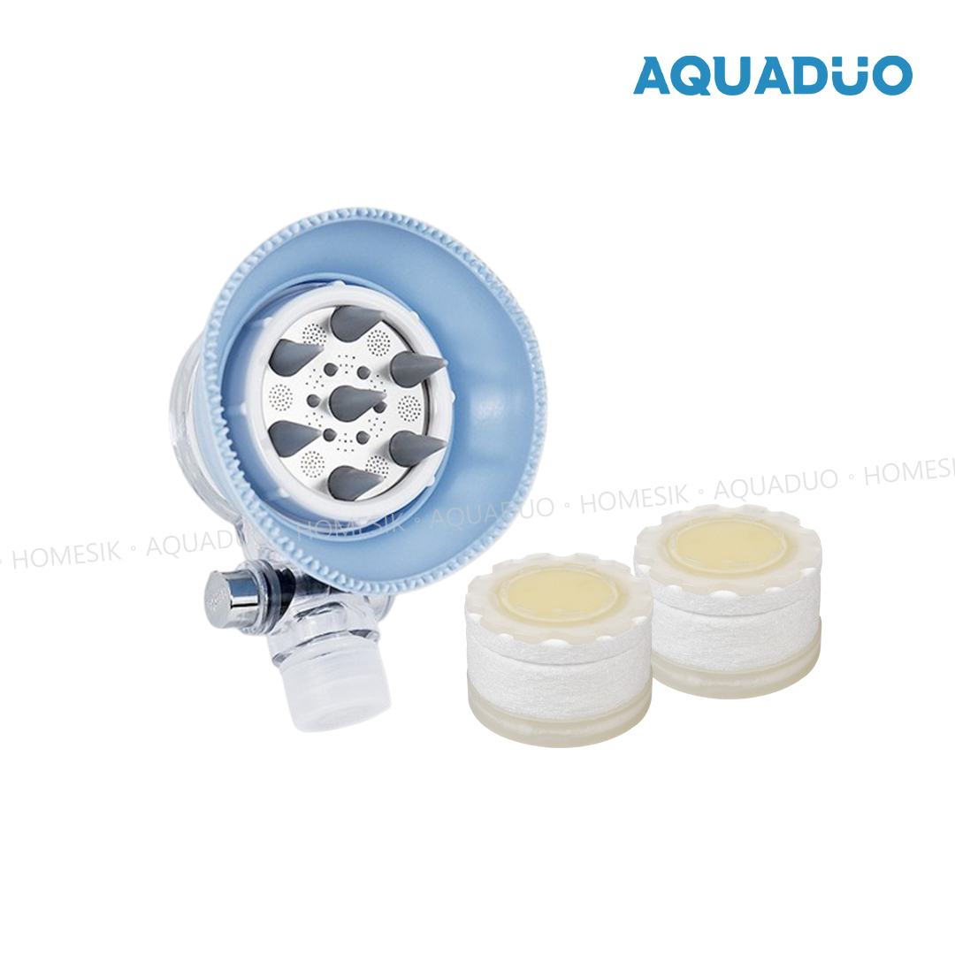 SF-5000 寵物專用按摩過濾花灑頭連濾芯套裝( 維他命濾芯3件) - 天空藍