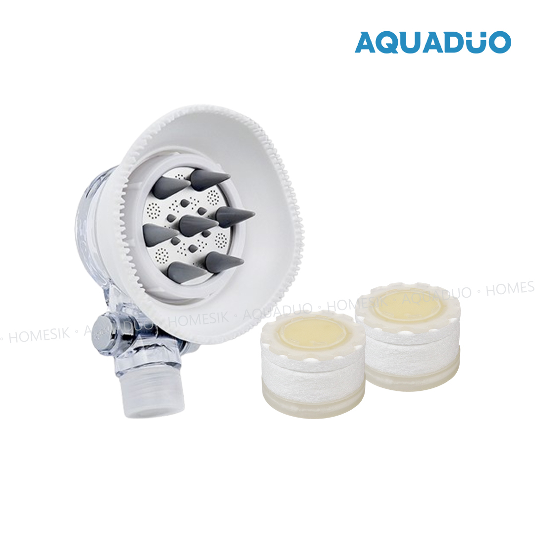 SF-5000 寵物專用按摩過濾花灑頭連濾芯套裝( 維他命濾芯3件) - 白色