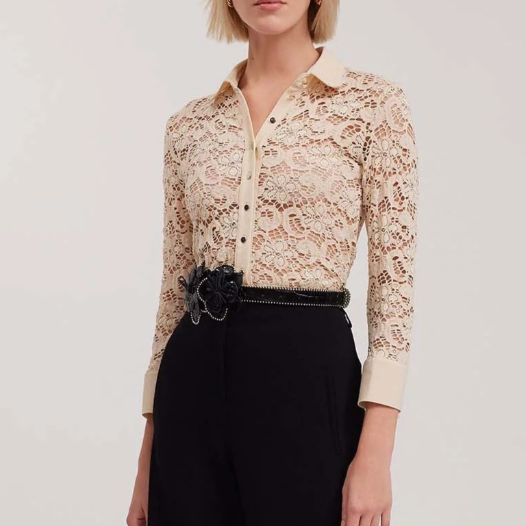 1AN0320-022 [ANNE FONTAINE] Amazone Shirt Vanille #P23F148 (C-EU-E)