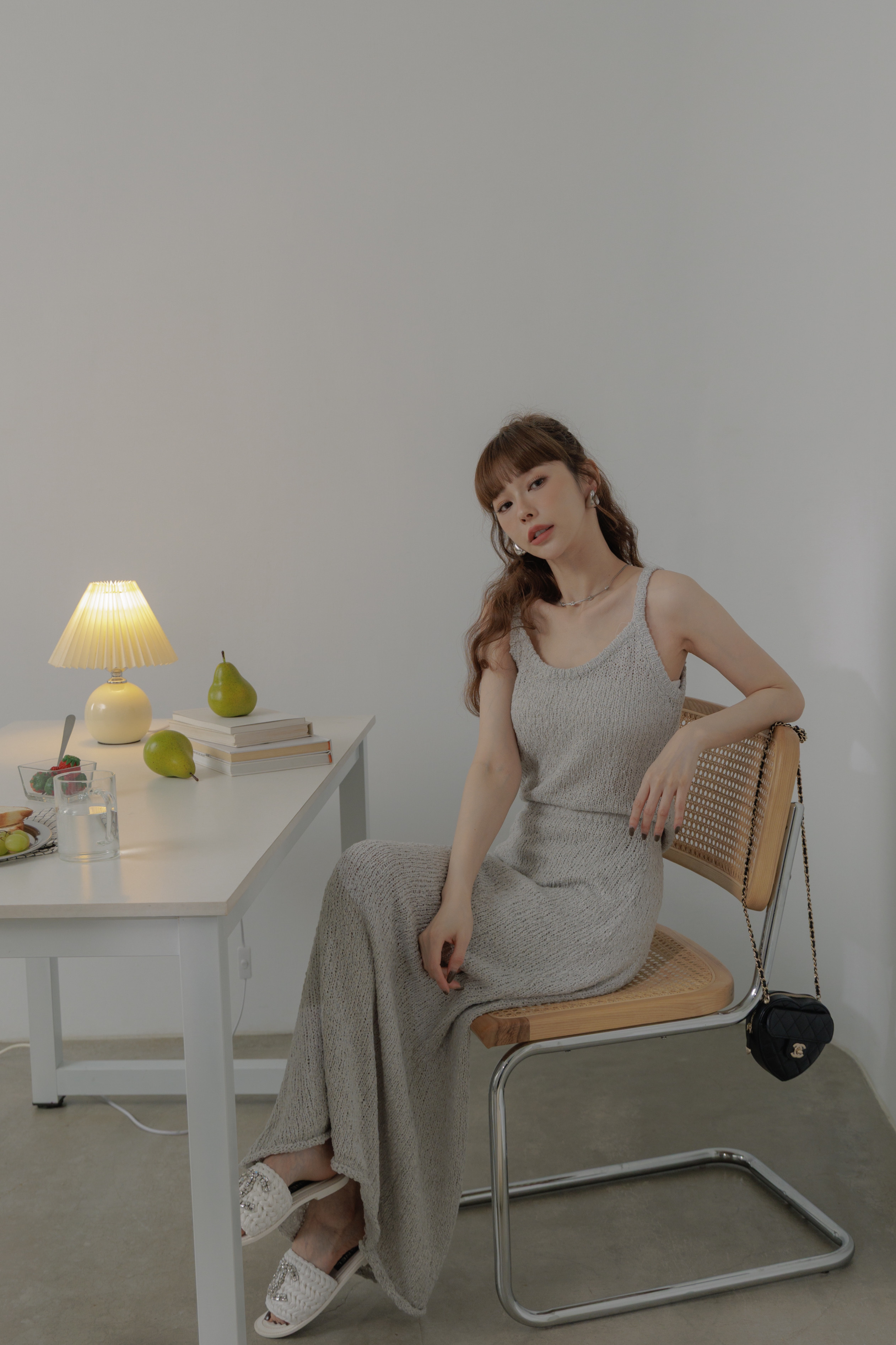 (現貨) 優雅針織傘狀長裙 G37