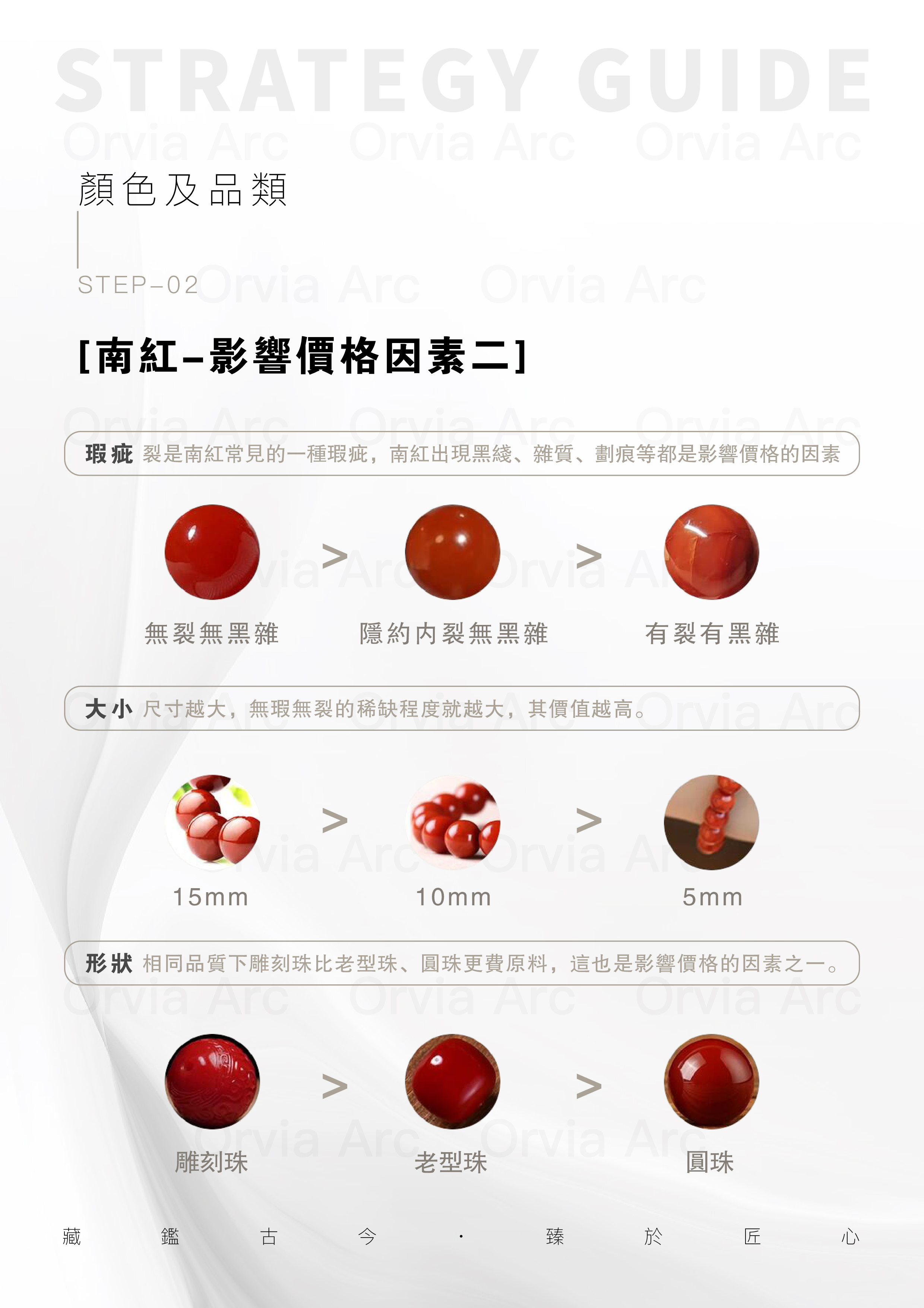 南紅價格影響因素二：瑕疵、大小、形狀與雕刻珠