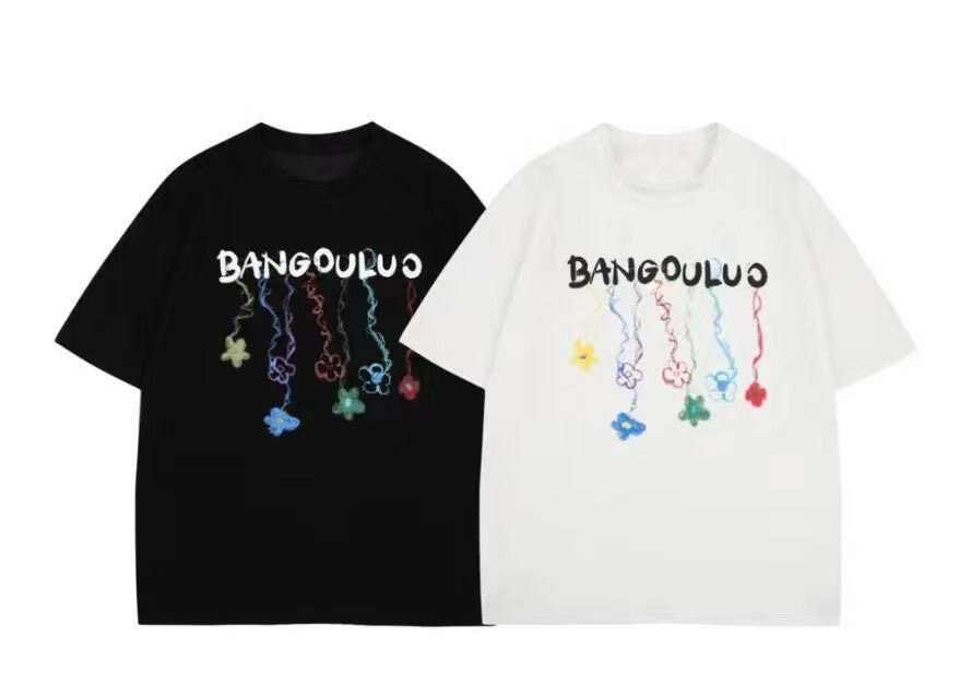 bangouluo 彩繪花朵 圓領短tee 1028