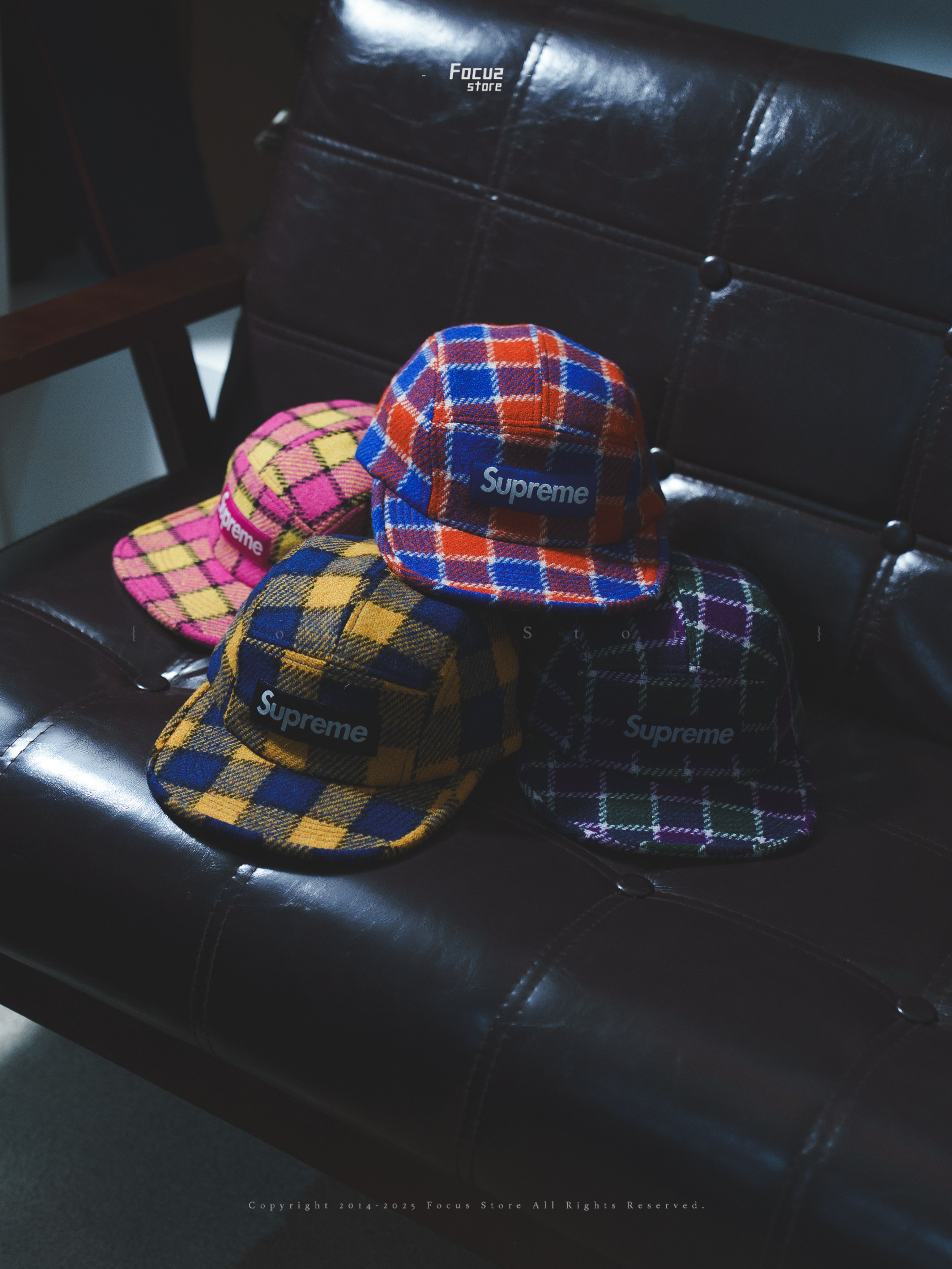 【Focus Store】現貨秒發 Supreme SS25 Week2 Harris Tweed Camp Cap 五色 格紋羊毛帽