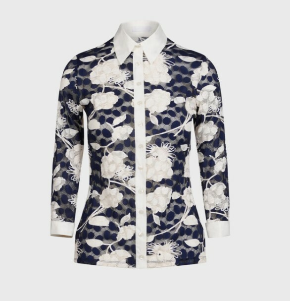 1AN0320-039 ANNE FONTAINE Vaxy Shirt Dark Navy SS25 #P20F099516 (C-EU-E)