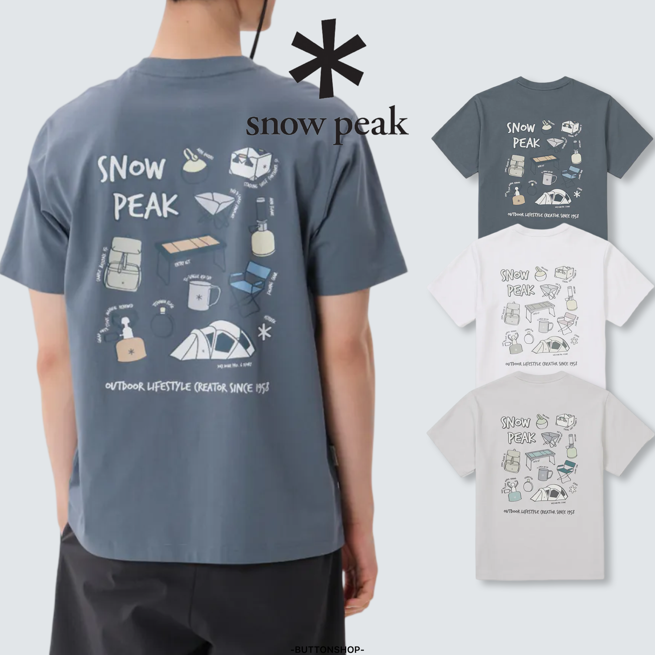 【現貨】snow peak Aerocool Gear Short Sleeve T-shirt 25SS 俏皮露營用品圖像 短tee S25MMFTS78 涼感 速乾