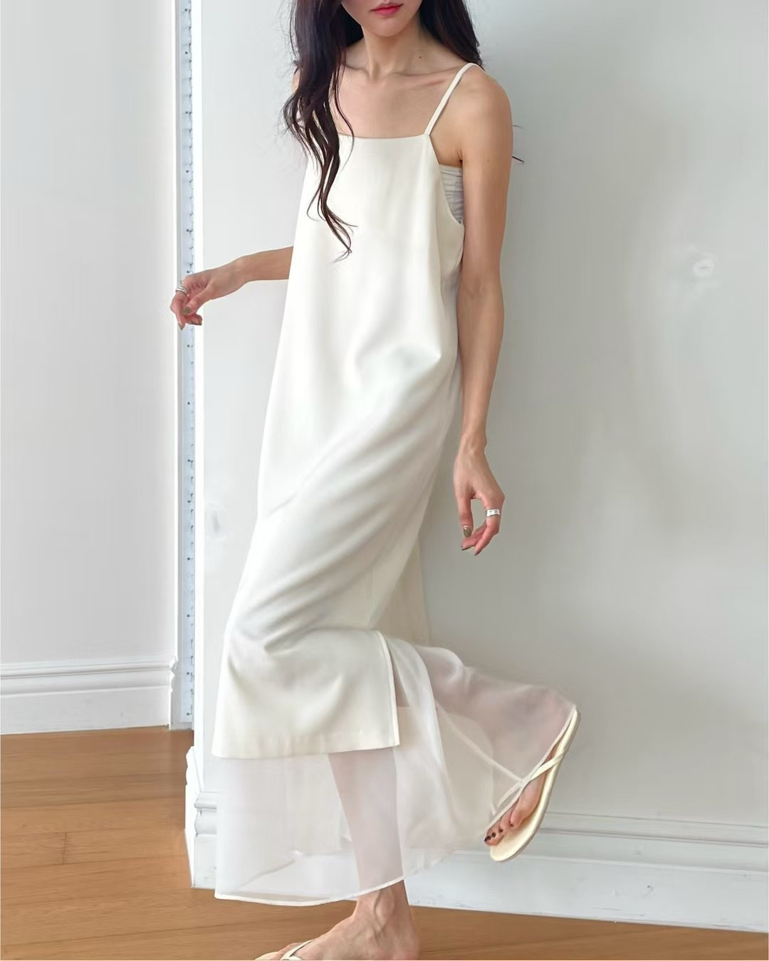silky chiffon slip dress