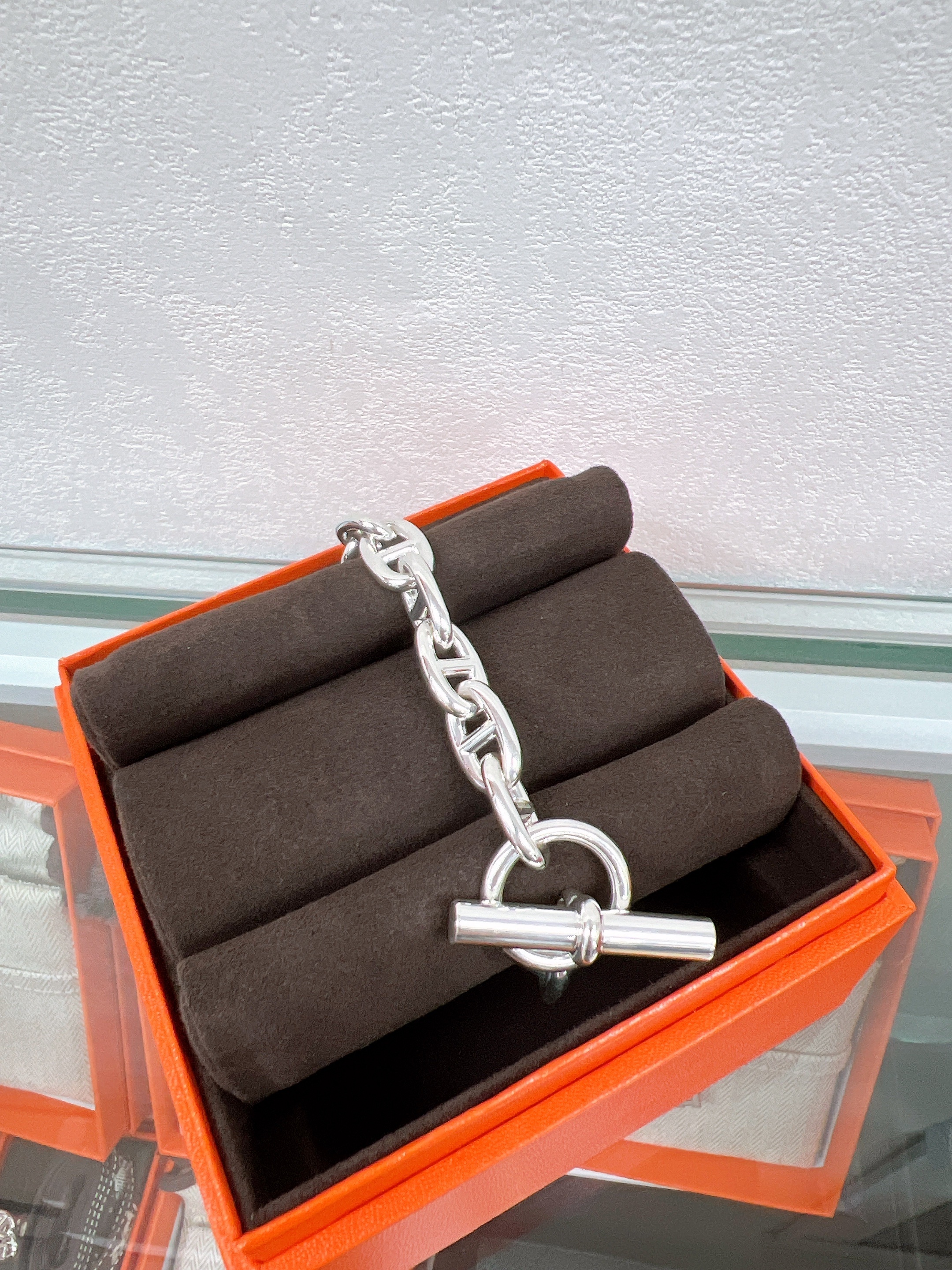 *Brand New* Hermes chaine d’ancre silver bracelet (size 16) medium model