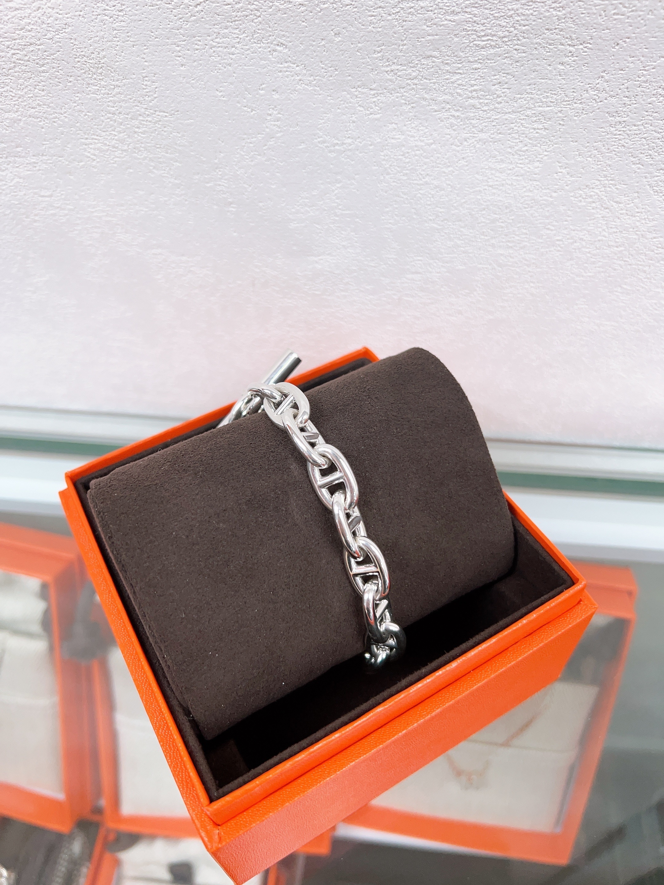 *Brand New* Hermes chaine d’ancre silver bracelet (size 16) medium model