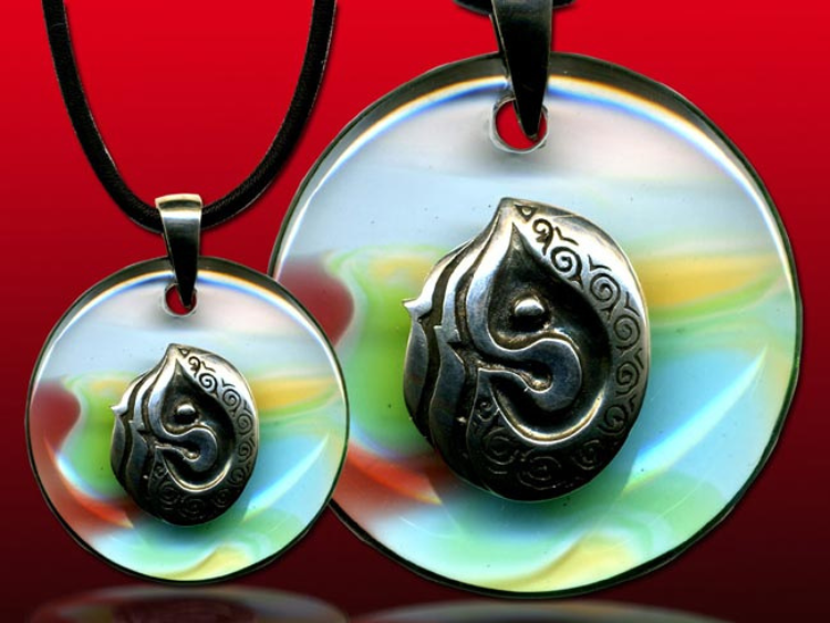 鹿港窯水晶琉璃｜因緣銀飾項鍊 緣分相繫福運綿延開運納福