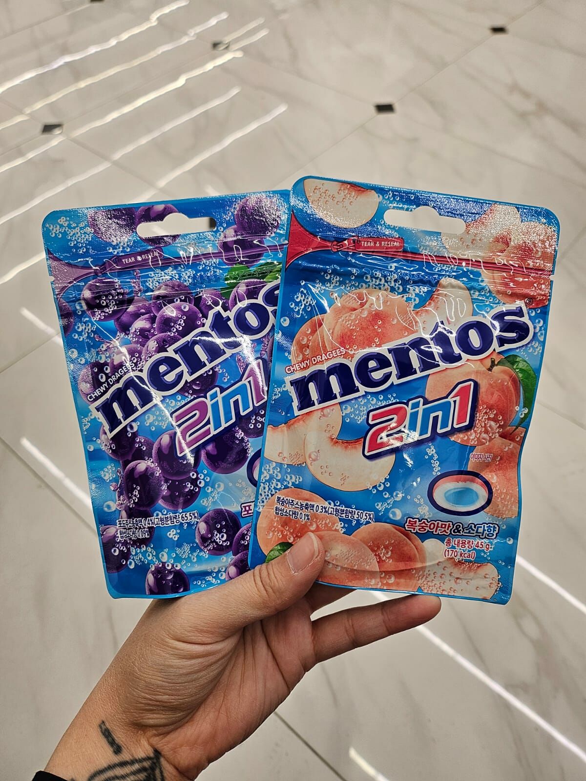 韓國萬樂珠梳打水夾心糖（葡萄味/蜜桃味）（K3 MA218）