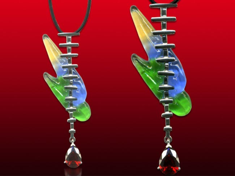 鹿港窯水晶琉璃|戀曲銀飾項鍊 真摯愛戀動人樂章開運納福