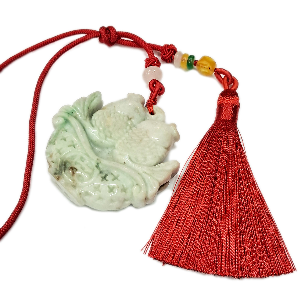 年年有魚{緬甸玉}雙面巧雕玉珮 吉祥掛飾【十方】135493