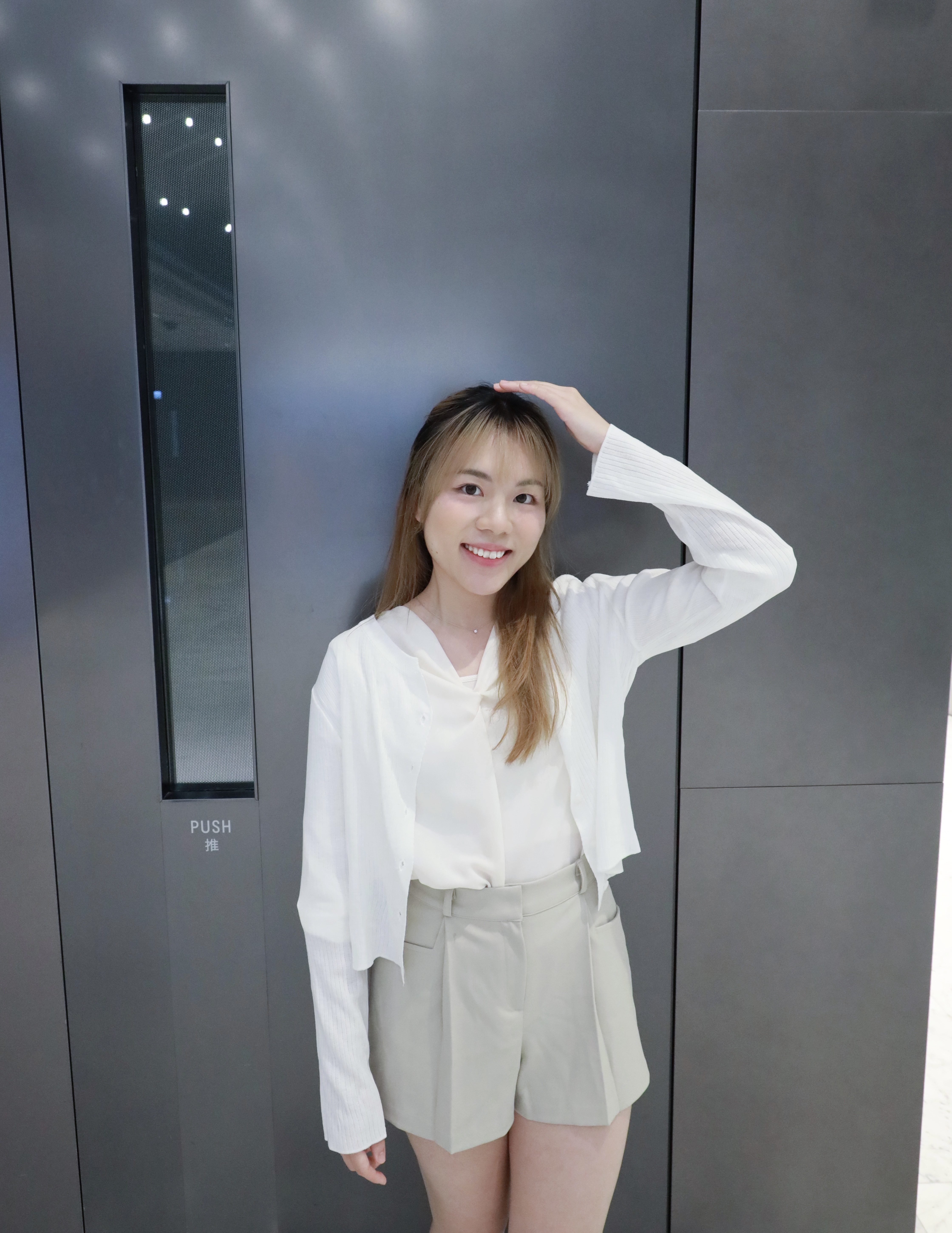 ||CA180|| 夏日薄日直紋短身外套top