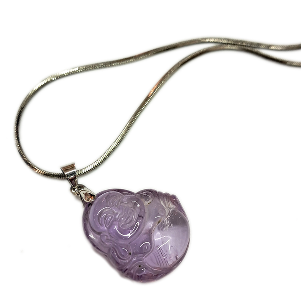 彌勒佛{紫黃晶}&鈦鋼項鍊【十方】148707