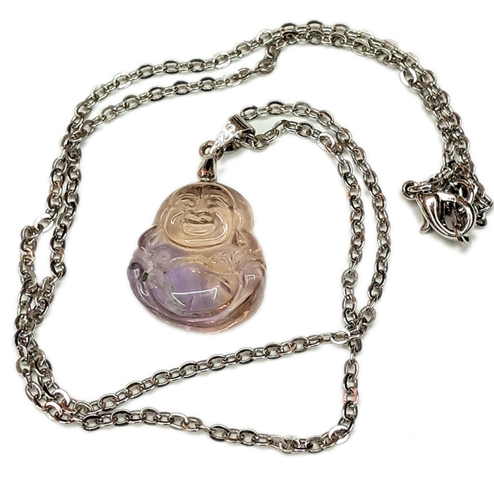 彌勒佛{紫黃晶}&鈦鋼項鍊【十方】148706