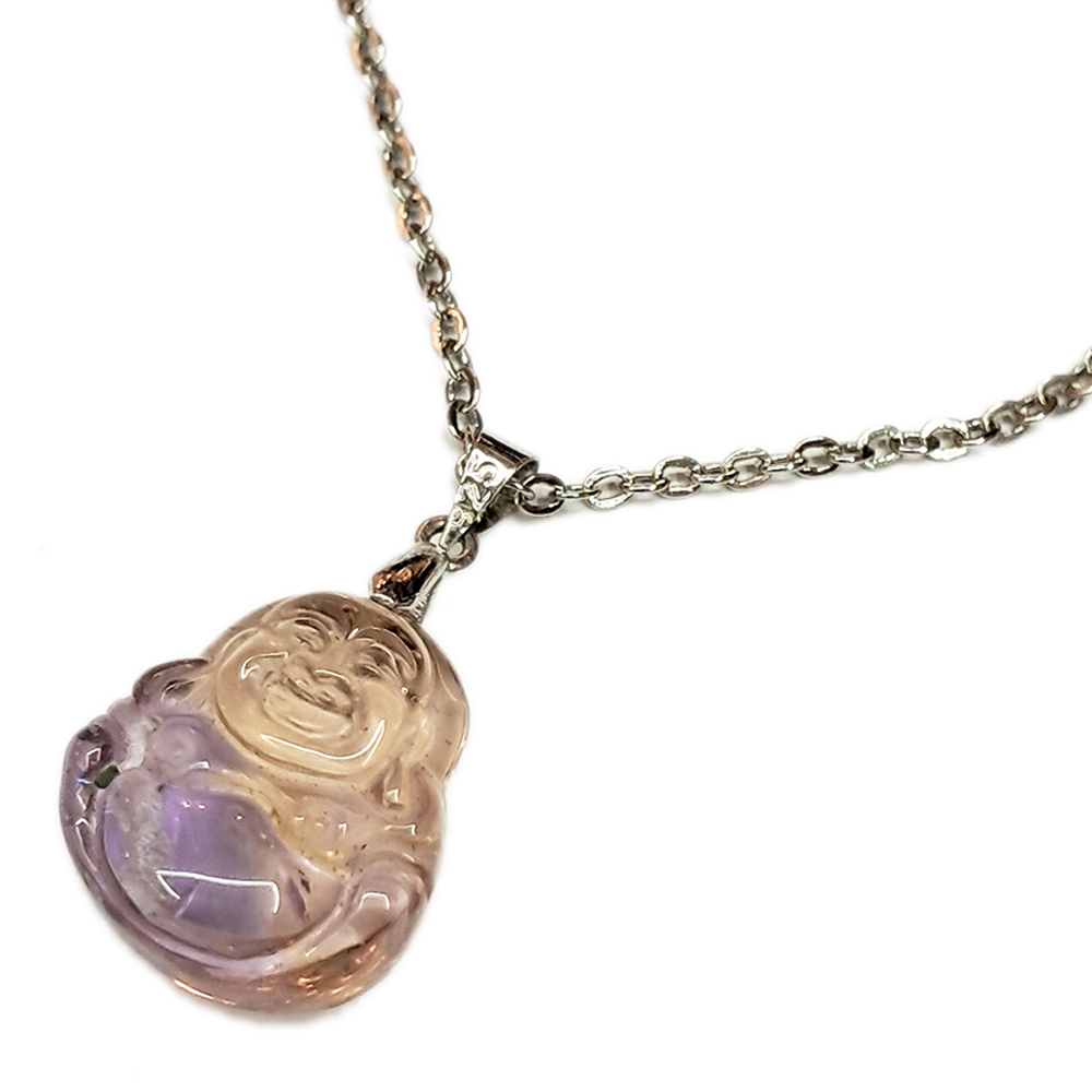 彌勒佛{紫黃晶}&鈦鋼項鍊【十方】148706