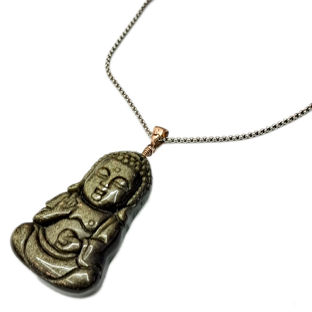 童顏佛 金曜石墜飾&鈦鋼項鍊【十方】148574