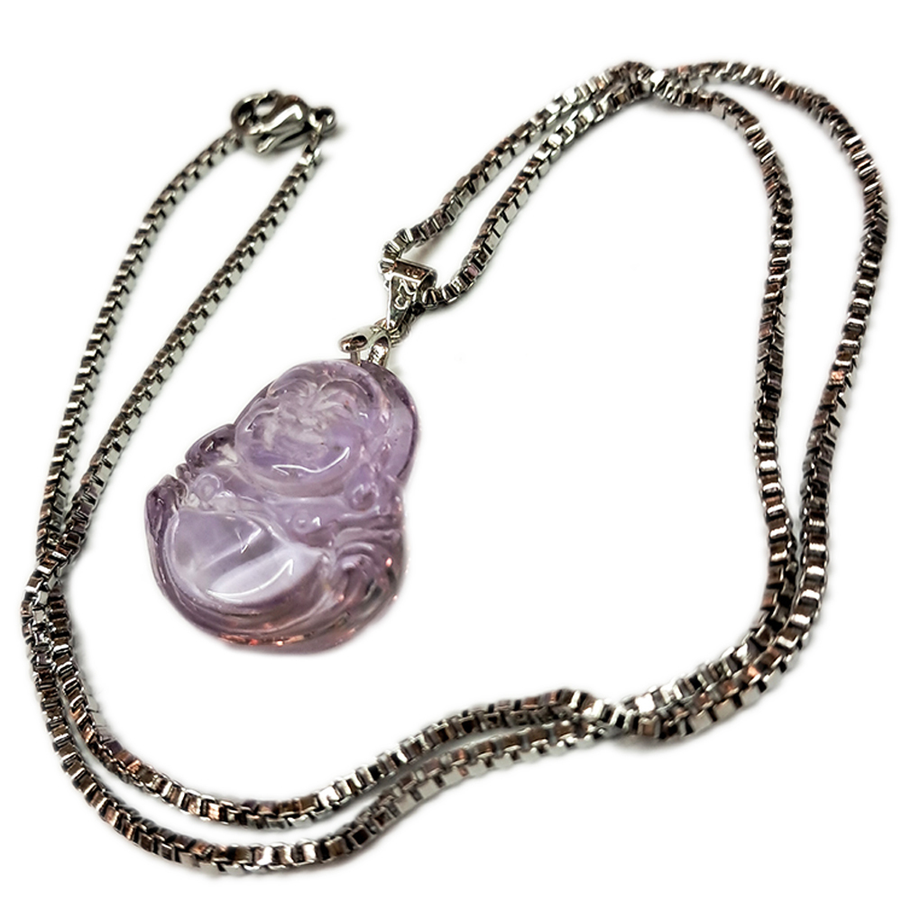 彌勒佛{紫黃晶}&鈦鋼項鍊【十方】148708