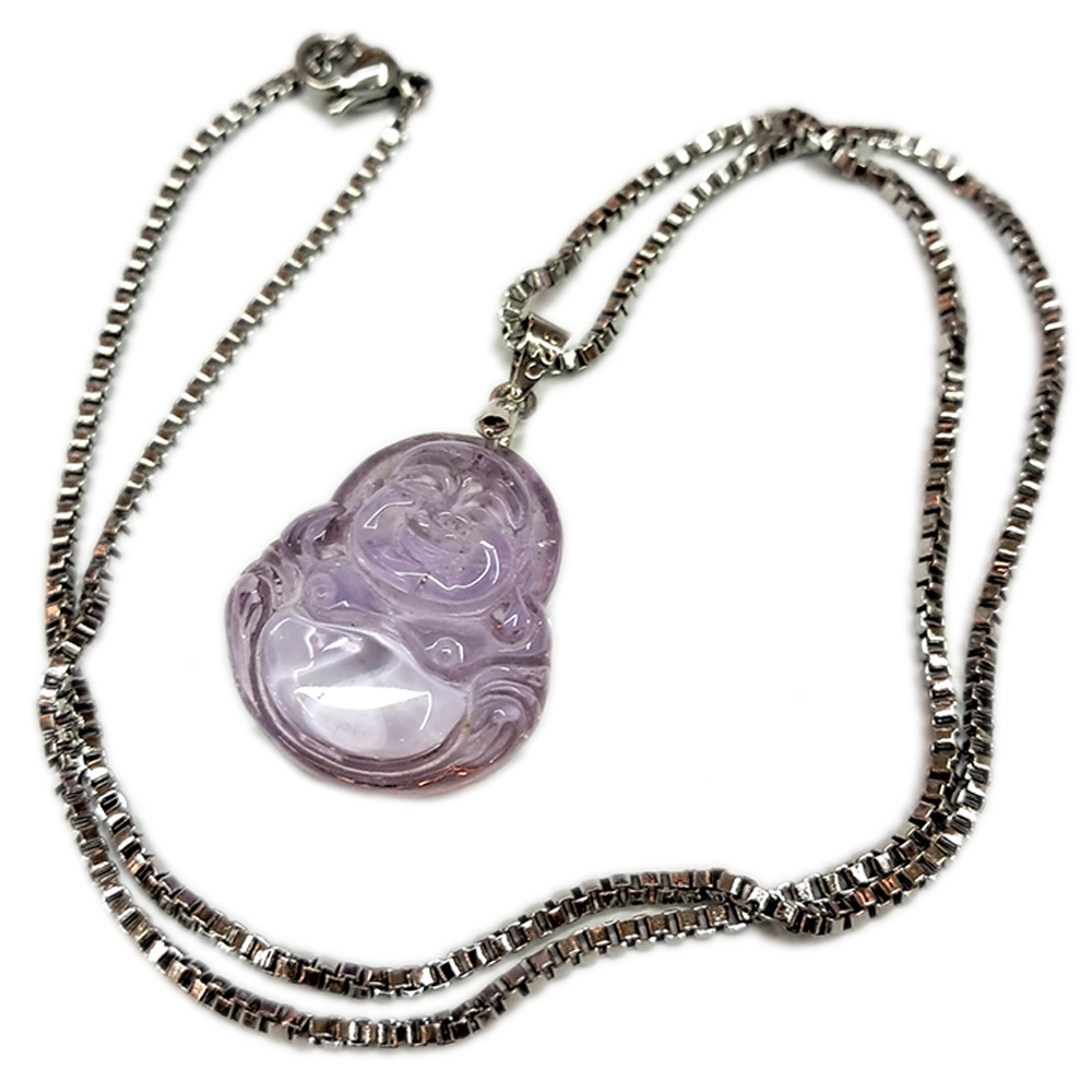 彌勒佛{紫黃晶}&鈦鋼項鍊【十方】148708