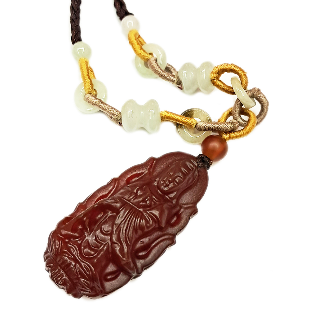 白衣觀音{紅玉髓}中國結項鍊【十方】134287