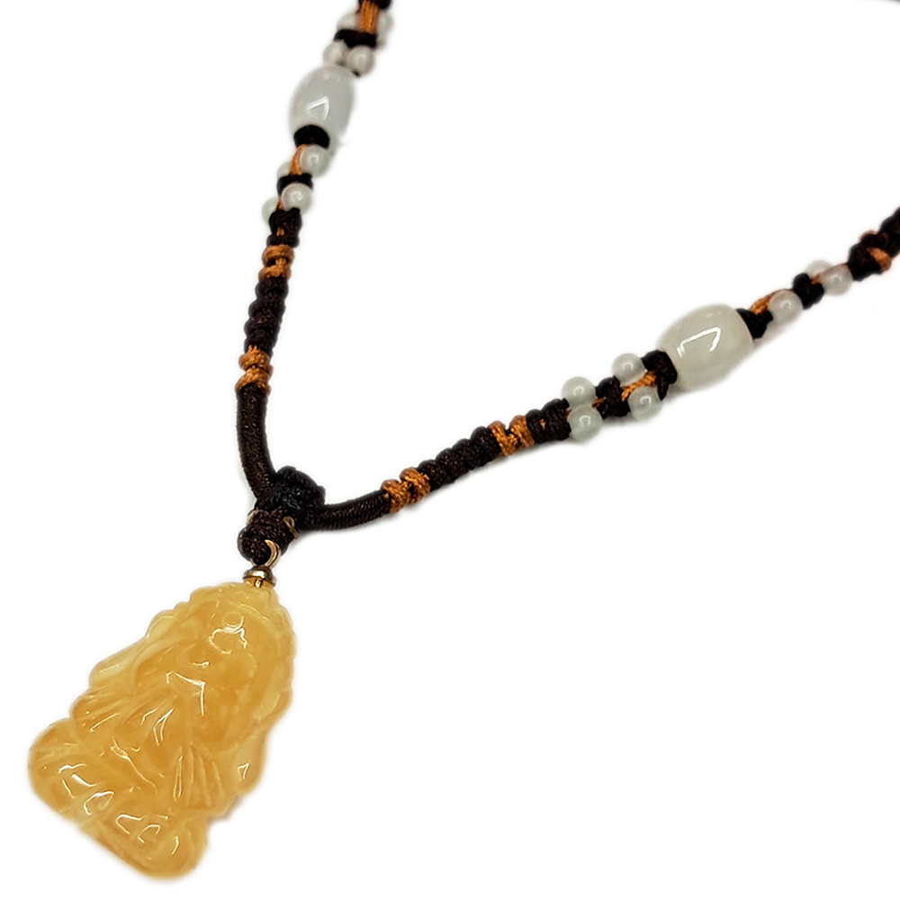 佛陀Q版{黃玉}中國結短鍊【十方】136043