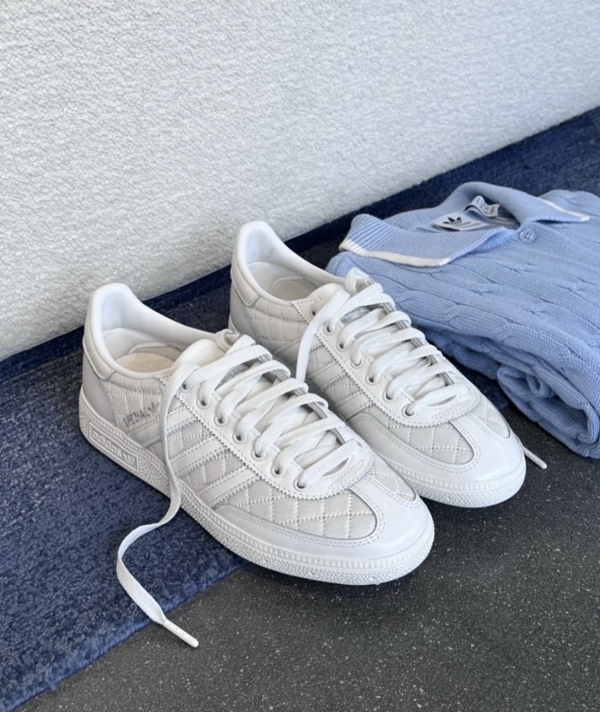 Adidas Originals Handball Spezial 純白小香風 菱格紋 皮革 復古 德訓鞋 KJ0854/預購