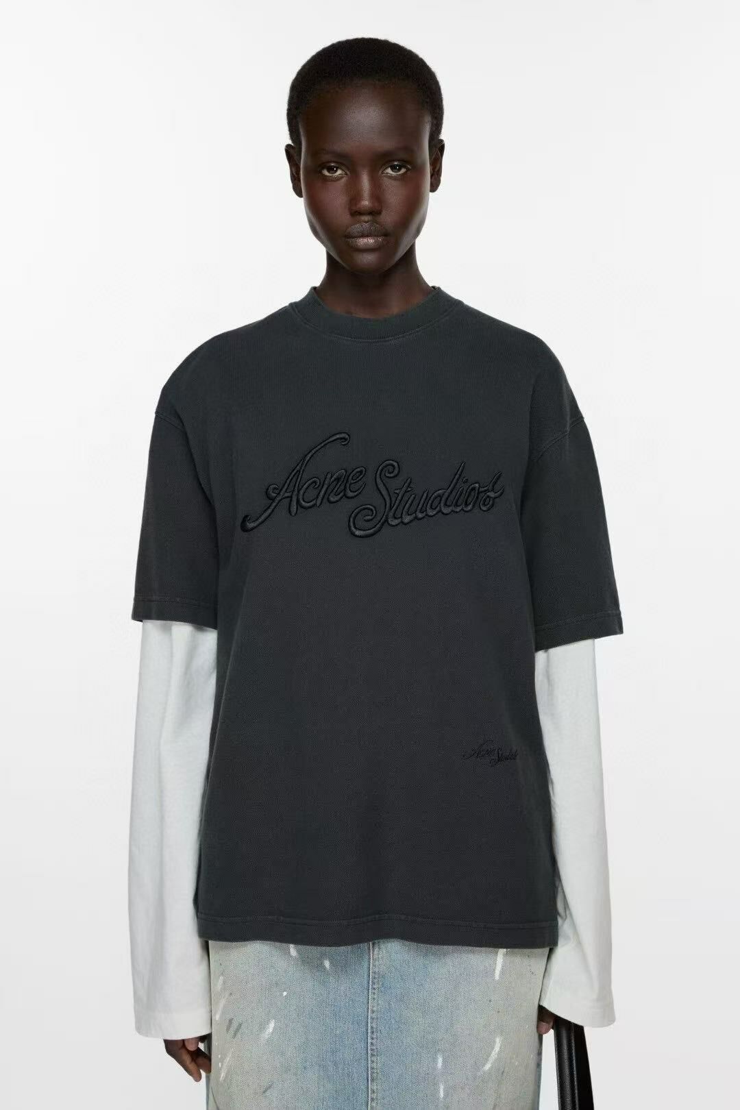 Acne studios 3D刺繡LOGO 短踢 (3色)