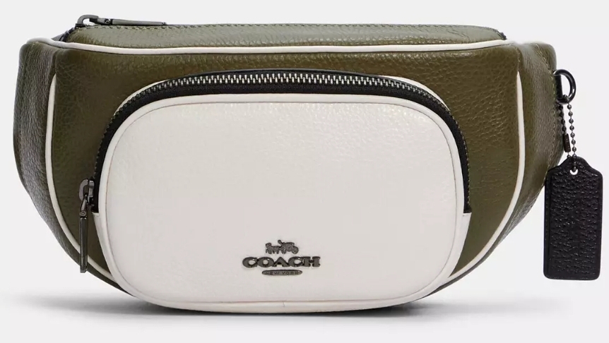 [S] COACH C3684 COLORBLOCK CRT BELT BAG,QB/KELP MULTI, 195031187438 (SCO1087)